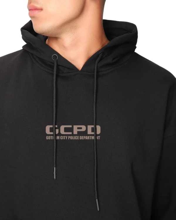 Men's Black Wanted Criminal Graphic Printed Oversized Hoodies - Image 5