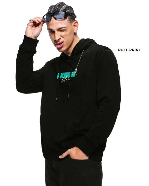 Men's Black Story Ends Typography Hoodies - Image 2