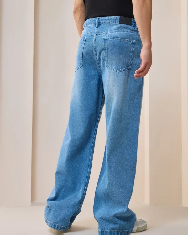 Men's Blue Baggy Wide Leg Jeans - Image 3