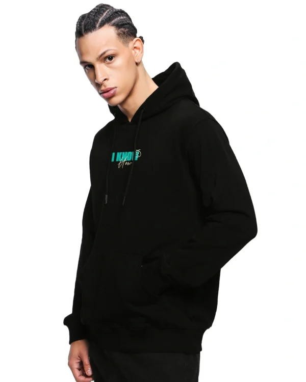 Men's Black Story Ends Typography Hoodies - Image 3