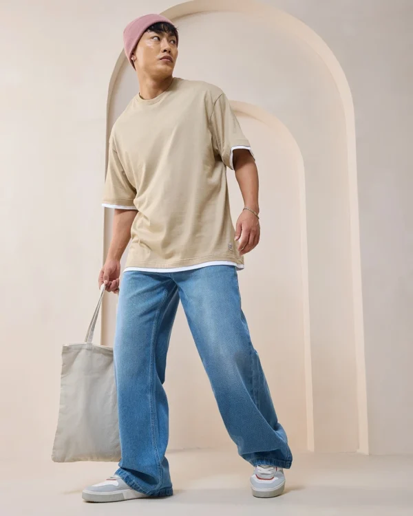 Men's Blue Baggy Wide Leg Jeans - Image 4