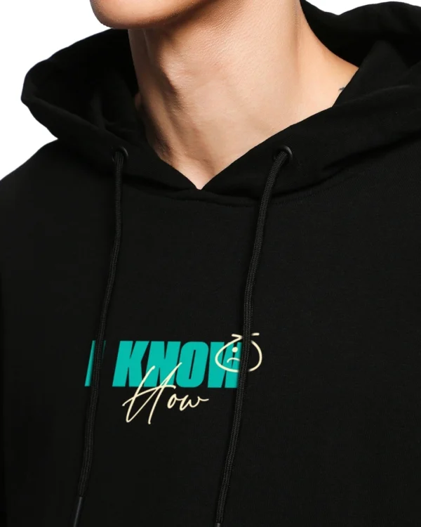 Men's Black Story Ends Typography Hoodies - Image 5